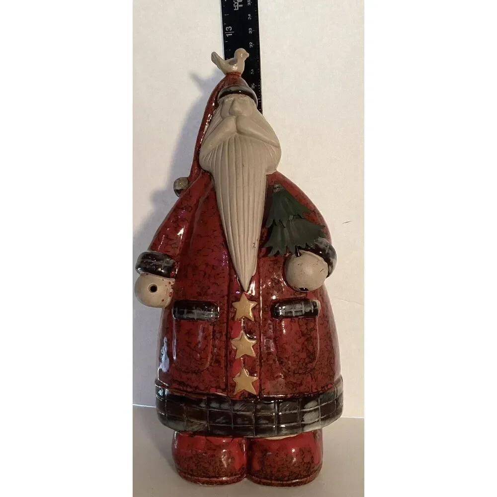 Folk Art Santa Figure Rustic Christmas Decor Holiday St. Nick - Picture 5 of 5